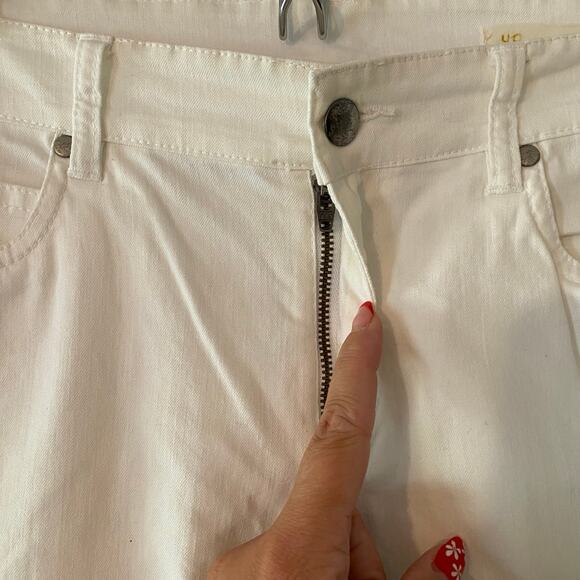 Eileen Fisher White Jeans Pants Mid Rise Skinny Tapered Straight Women's size 8 - Picture 5 of 13